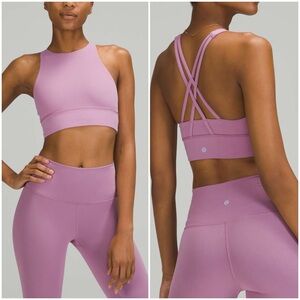 lululemon athletica Pink and Purple Sports Bra High Neck